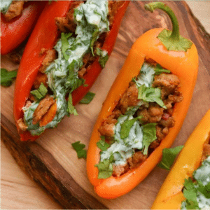 Turkey Taco Mini Stuffed Peppers