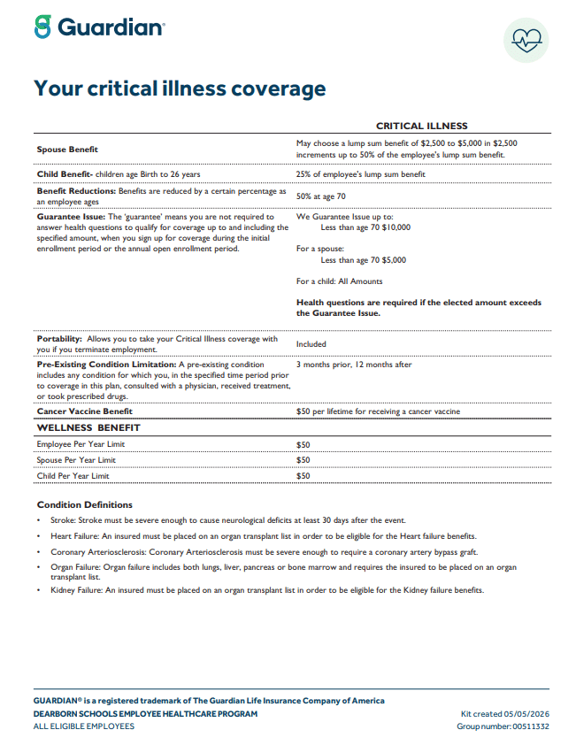 Critical Illness Benefit Info, page 3