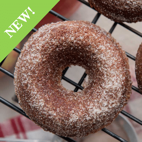 brown sugared donut cooling on rack