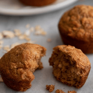 cinnamon apple mini muffins on gray counter